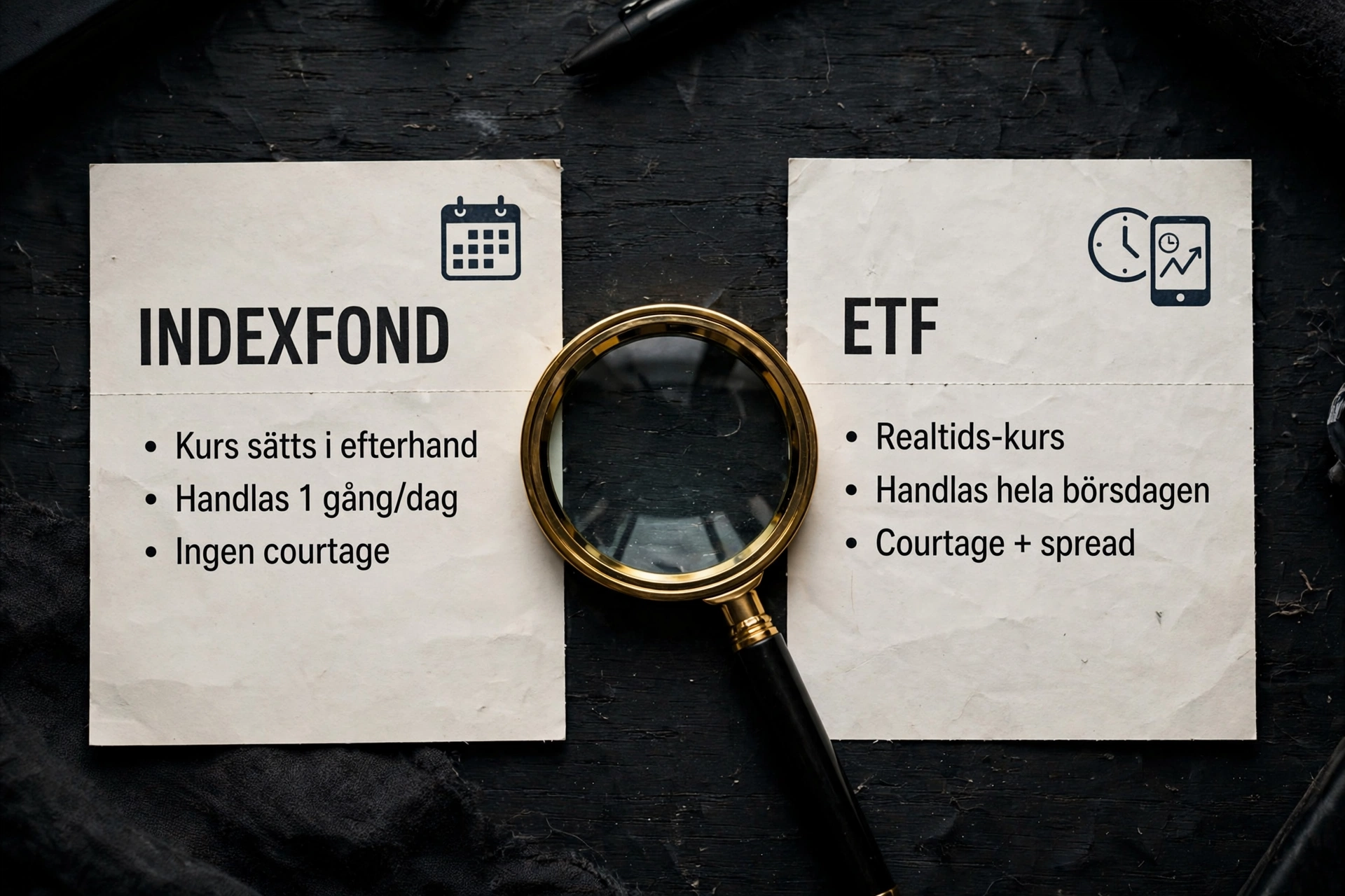 Indexfond och ETF som två olika sätt att få liknande exponering mot aktiemarknaden